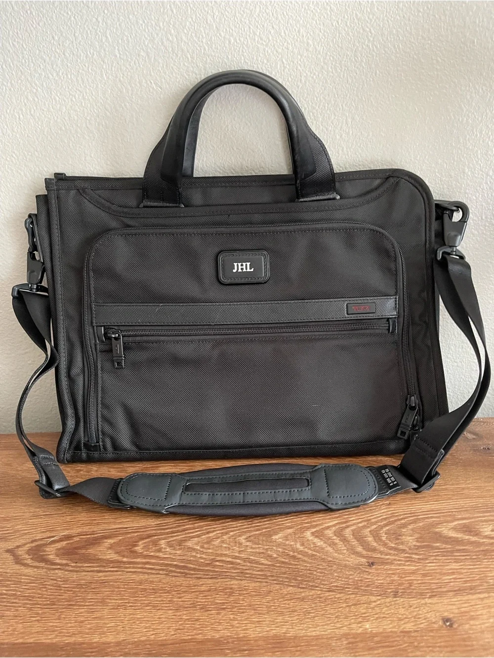 TUMI Alpha II Slim Deluxe Portfolio Laptop Briefcase Black Nylon